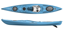 WaveSport Hydra 125 Mid Size Touring Kayak In Light Blue Colours