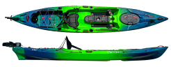 Vibe Kayaks Hydra 130 Angler Sit On Top Perfromance Fishing Kayak For Sea Fishing Surge Green For Sale Norfolk Canoes UK
