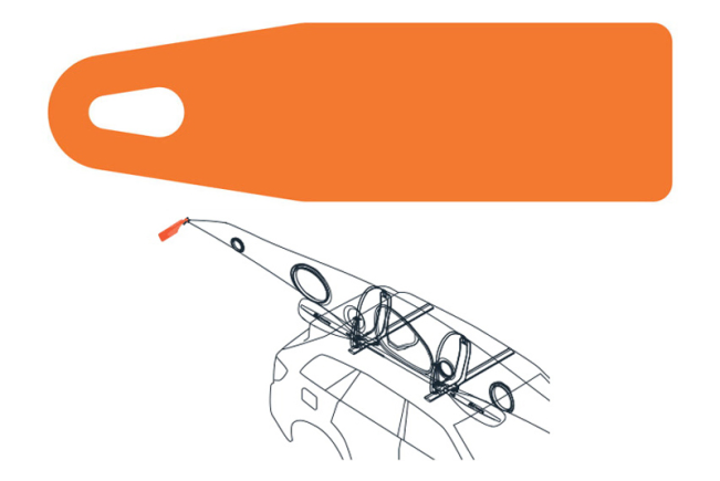 Kajak Sport Transportation Safety Flag, Load Marker For Long Canoes, Kayaks Or SUPs Which Overhang The Vehicle