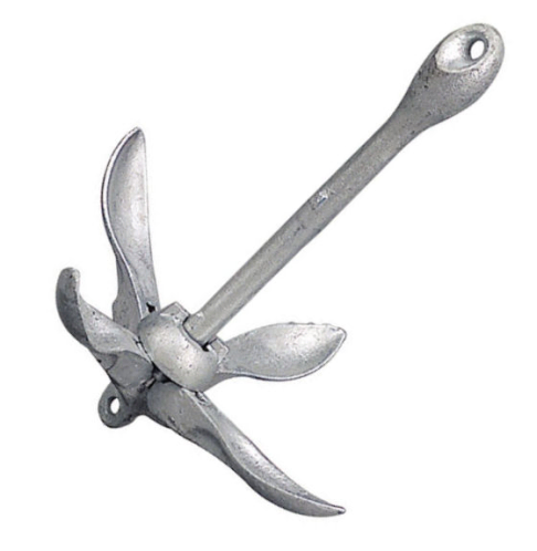 Galvanised Folding Grapnel Anchor For Use With Fishing Kayaks, Canoes & Inflatables