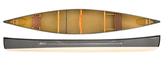 Swift Canoes Keewaydin 16 Lightweight Open Canoe In Kevlar Fusion With 2 Tone Blue Champagne