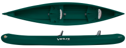 Venture Canoes Marlow Single Layer Plasitc Canoe With Kayak Seat Dark Green Flat Water Stackable Boat Norfolk Canoes UK