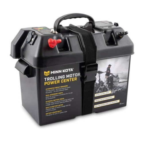 Minn Kota Trolling Motor Power Center For Storing & Protecting 12v Electric Outboard Motor Batteries 