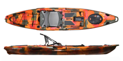 Feelfree Moken 12.5 V2 Sit On Top Fishing Kayak in Fire Camo Red/Orange Camo