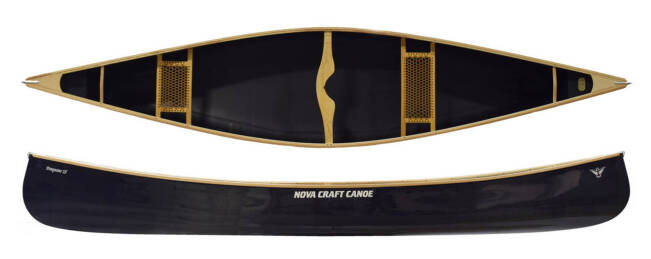 Nova Craft Prospector 15 - Blue Steel with Full Ash Trim, A Lightweight Traditional Canadian Canoe