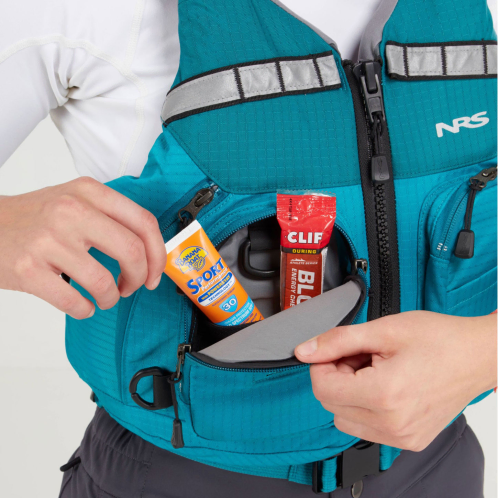 NRS C-Vest HIgh Backed PFD Zipped Pockets With Internal Compartments On Sale At Norfolk Canoes 