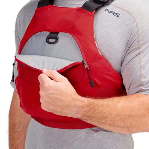 NRS Ion Red Low Profile Wide Movement PFD With Front Zipped Pocket On Sale UK