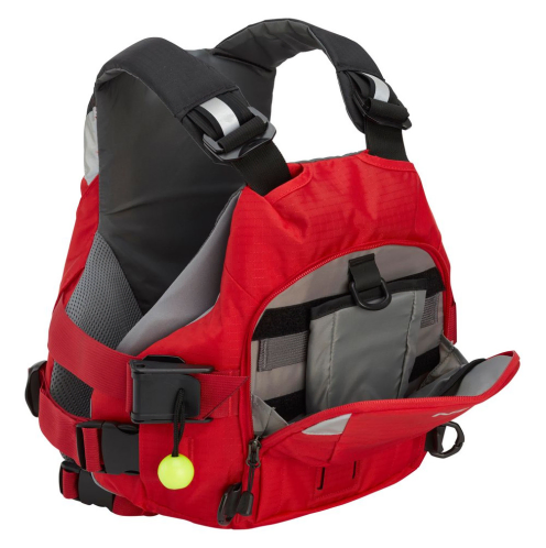 Large Front Clamshell Pocket Of The NRS Ninja Pro Buoyancy Aid Showing Internal Pockets