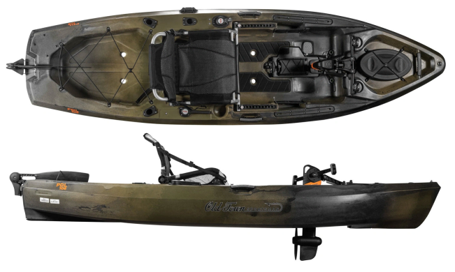 Old Town Sportsman 106 PDL Fishing Sit On Top Pedal Drive Kayak For Sale At Norfolk Canoes Steel Camo
