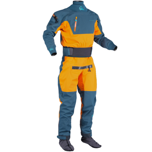 Palm Atom Whitewater Drysuit Constructed From Heavy Duty Recycled Materials, Available At Norfolk Canoes