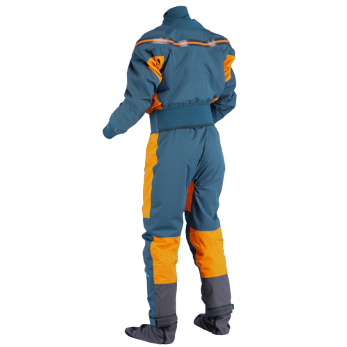 Palm Atom Drysuit In Pine Tangelo Colour, Rear Facing To Show Shoulder Zip Entry