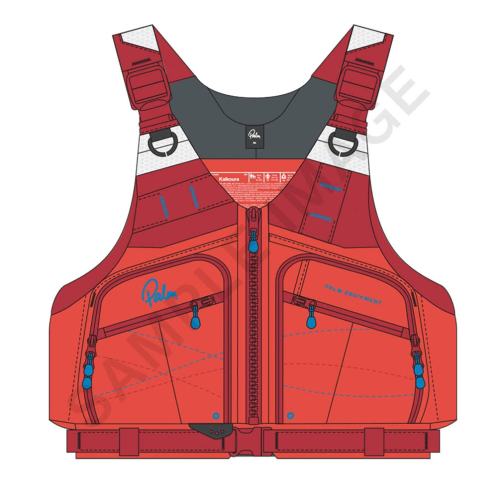 Palm Kaikoura Touring, Sea Kayaking & Canoeing PFD Buoyancy Aid Fiesta + Samba Red On Sale 