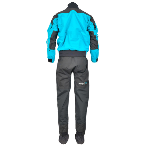 Peak PS Rapid Mens Suit Black/Blue Drysuit Back View On Sale At Norfolk Canoes 