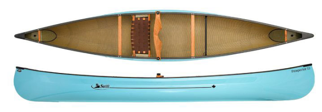 Swift Canoes Prospector 13 Kevlar Fusion With Cheery Wood Interior - Stone Blue For Sale Norfolk Canoes UK
