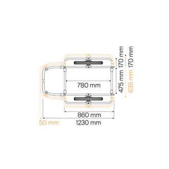Thule Reacha City Bike Trailer Width and Length Size Picture Graphic For Sale At Norfolk Canoes Norwich UK