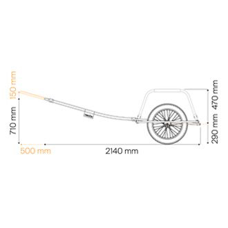 Thule Reacha Sport Beach Bike Trailer Picture Showing Length And Height Dimensions