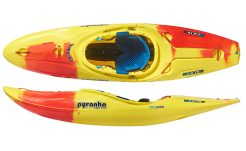 Pyranha Reactr Modern Creeker, Fast And Nimble Whitewater Kayak In Red And Yellow Lava Blast