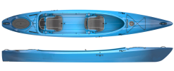 Riot Bayside Tandem Sit Inside Touring Kayak in Azure