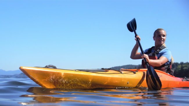 Riot Edge 13, Efficient Mid-Size Touring Kayak Paddling On Choppy Lake Waters