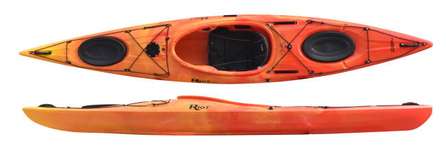 Riot Edge 13, short touring kayak for day trips or overnight journeys