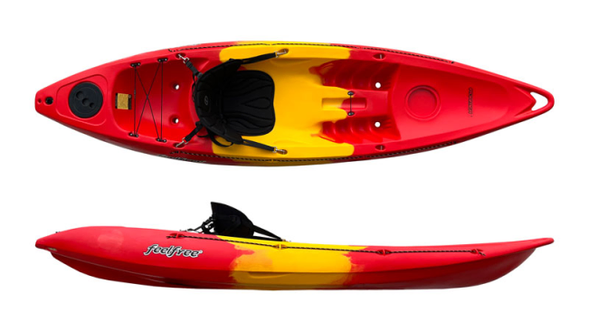 Feelfree Roamer 1 in Red/Yellow/Red - Shown with Optional Extra Deluxe Seat