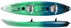 WaveSport Scooter XT Tandem Family Sit On Top Kayak In Midnight Mist Blue Green White Colour