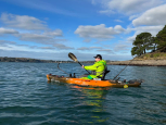 Vibe Kayaks Sea Ghost 110 Stable Fishing Kayak On The Water Wildfire
