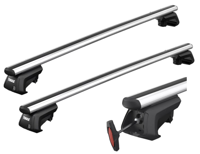 Thule Smartrack XT AreoBar, with T-Track Accessory Slot And Mountings For Raised Rail Vehicles