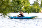 Spinera Duo 340 Inflatable Drop Stich Floored Kayak Paddling Solo On Flat Waters For Sale At Norfolk Canoes UK 