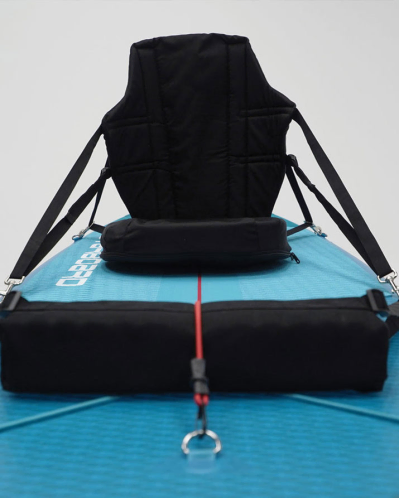 StarBoard iGO One Inflatable SUP Kayak Seat & Footrest Set Up On The Board For Sale At Norfolk Canoes UK
