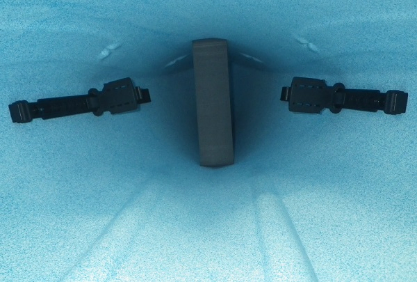 Comfortable adjustable footrests in the Perception Sundance short touring kayak