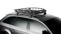 Thule Canyon XT Roof Rack Cargo Basket Fitted To A Vehicle, Ideal For Transporting Bulky Items Without A Roof Box