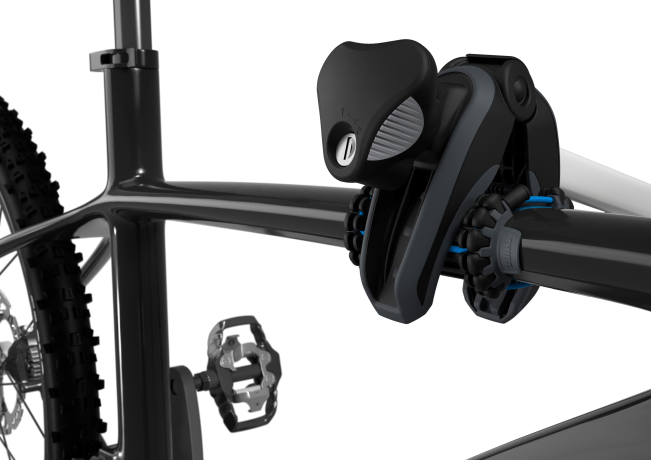 Thule Carbon Frame Protector -  In Use With Thule Acu-Tight Torque Limited Lockable Securing Knob