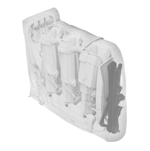 Thule Easyfold 3 Storage Bag Internals Showing Space For Additional Bike Adapter, 3 Bike