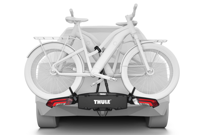 Thule Epos - 2 Bike Towbar Mounted Cycle Carrier With Large E-Bikes Loaded