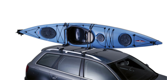 Thule 520-1 Folding Upright Bars For Transporting Multiple Kayaks On A Car Or Van Roof Rack