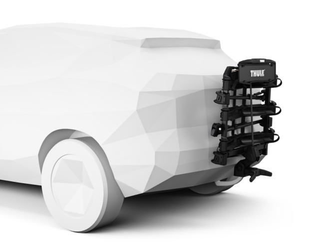 Thule OutPace 3 - Folded On TowBar Showing Compact Design