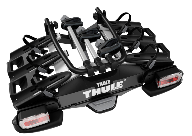 Thule VeloCompact 3 Bike Carrier- Folded With Retractable Wheel Trays To Store In The Boot Or At Home