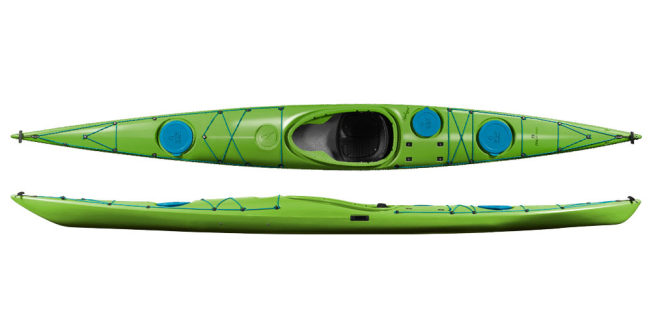 Design Kayaks Unplugged Triple Layer Lightweight Responsive All Round Sea Kayak Available In 2 Sizes Regular & Large Green/Blue For Sale At Norfolk Canoes UK