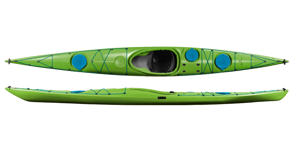 Design Kayaks Unplugged Triple Layer Lightweight Responsive All Round Sea Kayak Available In 2 Sizes Regular & Large Green/Blue For Sale At Norfolk Canoes UK