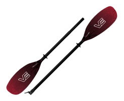 VE Glass Fara Touring Paddle With Adjustable Split Shaft Lava Red/Black From Norfolk Canoes UK
