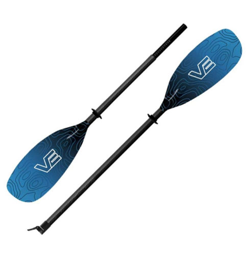 VE Glass Fara Carbon Split Shaft Adjustable Ferrule Touring Kayak Paddle Storm Blue/Black Norfolk Canoes UK