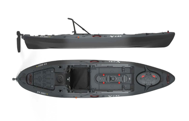 Vibe Kayaks Sea Ghost 110 Fishing Sit On Top Kayak Raven Grey Colour