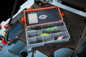 Vibe Kayaks Tackle Tray Open WIth Lures & Dividers For Sale At Norfolk Canoes 
