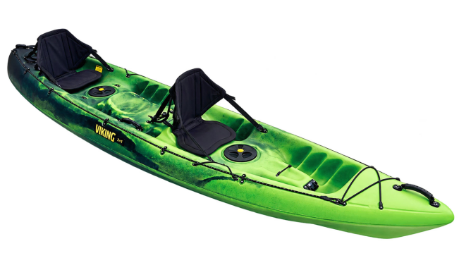 Viking Kayaks 2 Plus 1 Tandem Sit On Top Kayak Green/Black - Kiwi On Sale At Norfolk Canoes UK