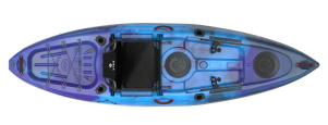 Vibe Kayaks Yellowfin 100 With Metal Framed Hero Seating System & Rudder Fishing Sit On Top Kayak Galaxy Purple