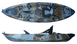 Enigma Kayaks Cruise Angler Cheap Fishing Sit on Top Kayak Package Camo