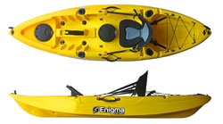 Enigma Kayaks Cruise Angler One Person Affordable Fishing Kayak Yellow