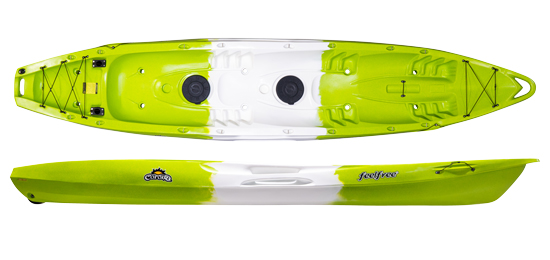 Lime White Lime Colour Feelfree Corona Family Tandem 3 Seater Sit On Top Kayak