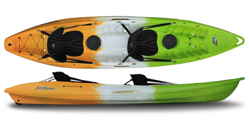 Feelfree Gemini Sport Double Sit On Top Kayak Lime White Yellow Or Melon Colour